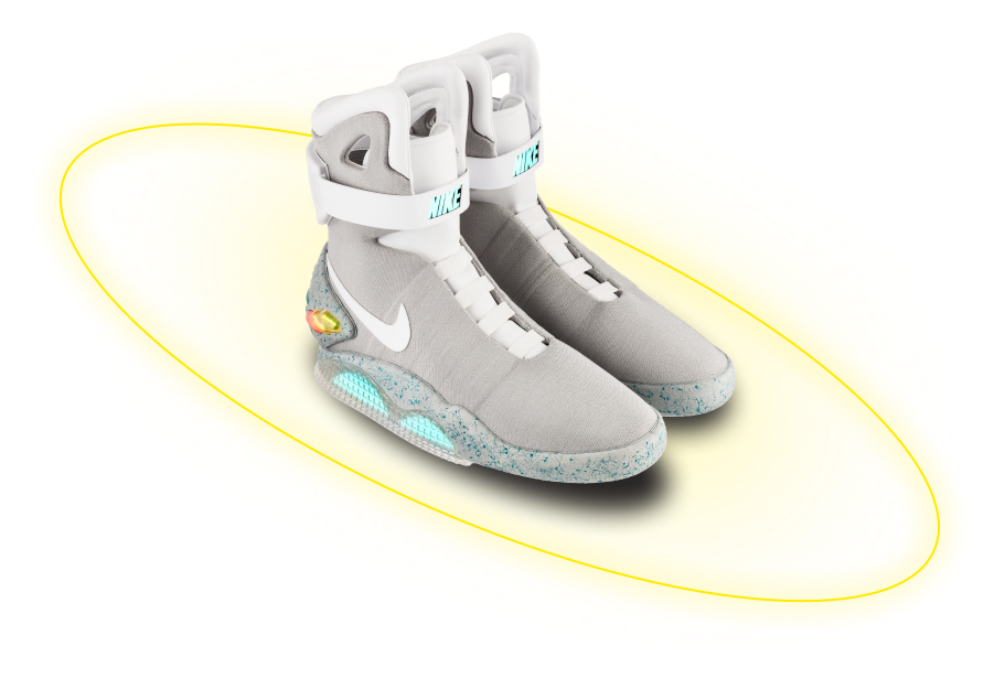 Кроссовки Air Mag с желтым кольцом вокруг